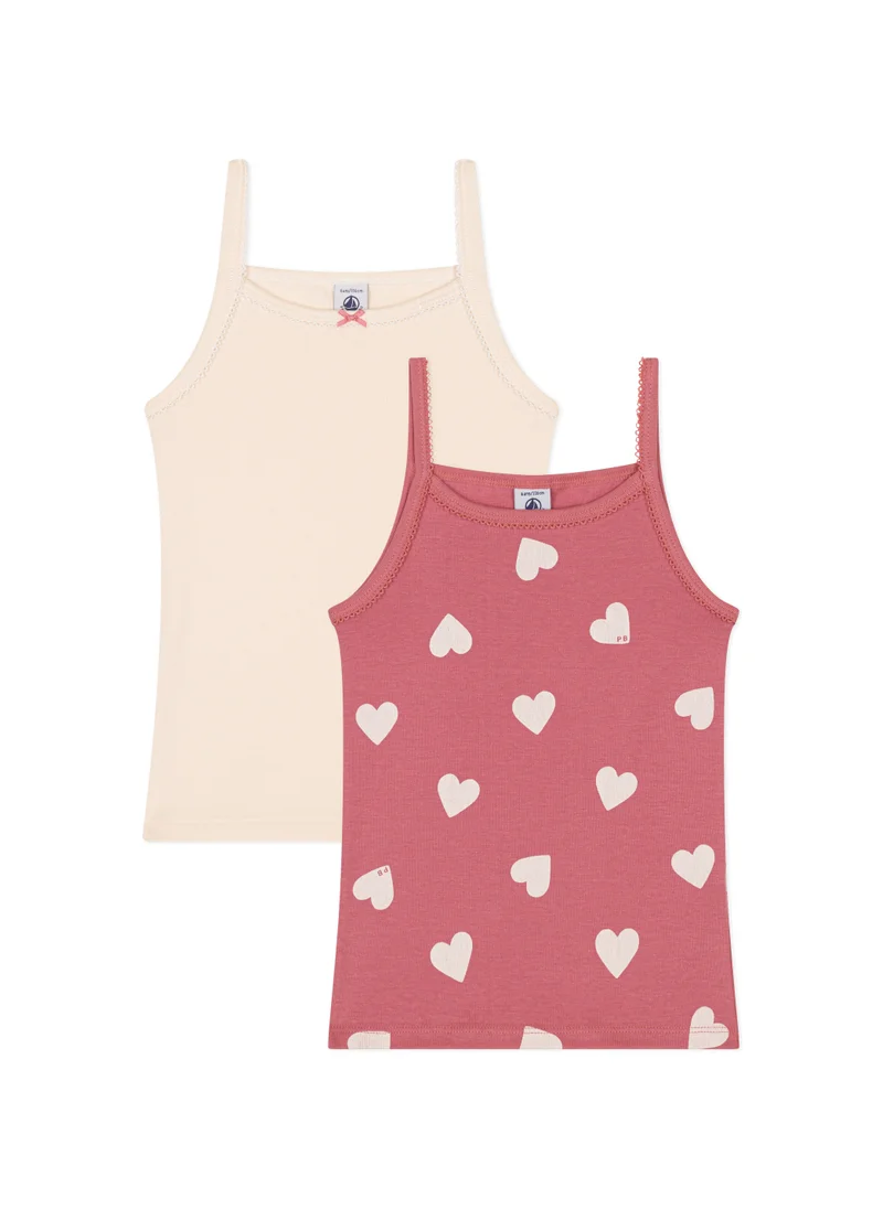 Petit Bateau Children's cotton vests with fine straps - 2-Pack