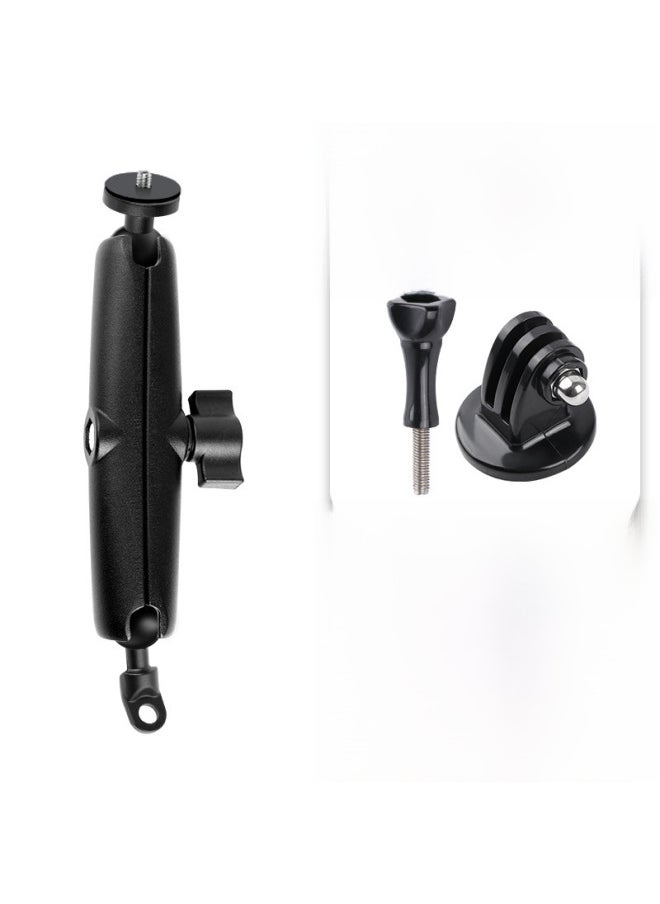 Motorcycle Mobile Phone Bracket Gopro12/10 Accessories Insta360X4 Panoramic Camera Shooting Bracket Navigation-Color:Extended Rearview Mirror Hole Bracket - Image 1