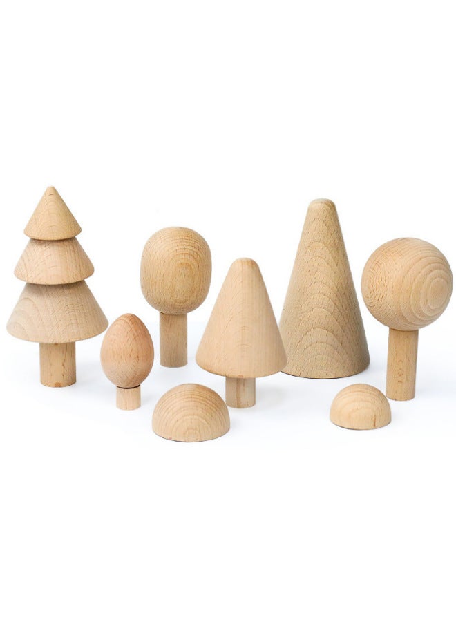 إسكدنيا مكعبات بناء خشبية كبيرة بألوان قوس قزح للأطفال مكدسة موسيقى تعليمية إبداعية مكدسة عالية الحلي للأطفال التعليم المبكر ألعاب ممتعة - اللون: لون شجرة الغابة - 0.6 كجم - Image 1