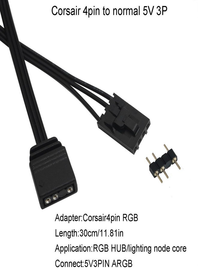 LUORNG 2PCS Fan Light Adapter Cable Extension Cable Adapter Cable 30cm Can Connect to Any 5V 3-Pin ARGB Devices - Image 2