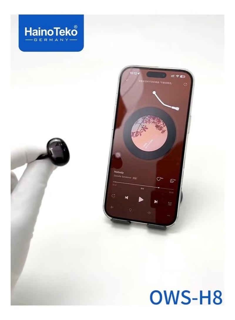 هينو تيكو سماعة أذن بلوتوث Haino Teko OWS-H8 OpenDots بصوت عالي الجودة مع عناصر تحكم باللمس متعددة الوظائف وميكروفون، لون بيج - Image 3