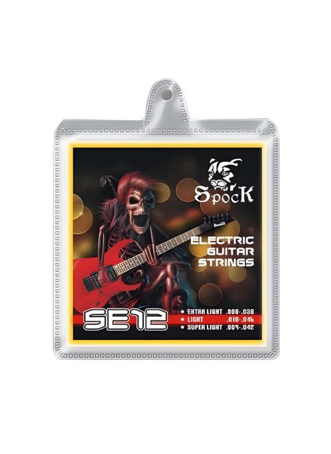 SE12 Electric Guitar String Set Of 6 Steel & Nickel Alloy Wound Strings - Super Light