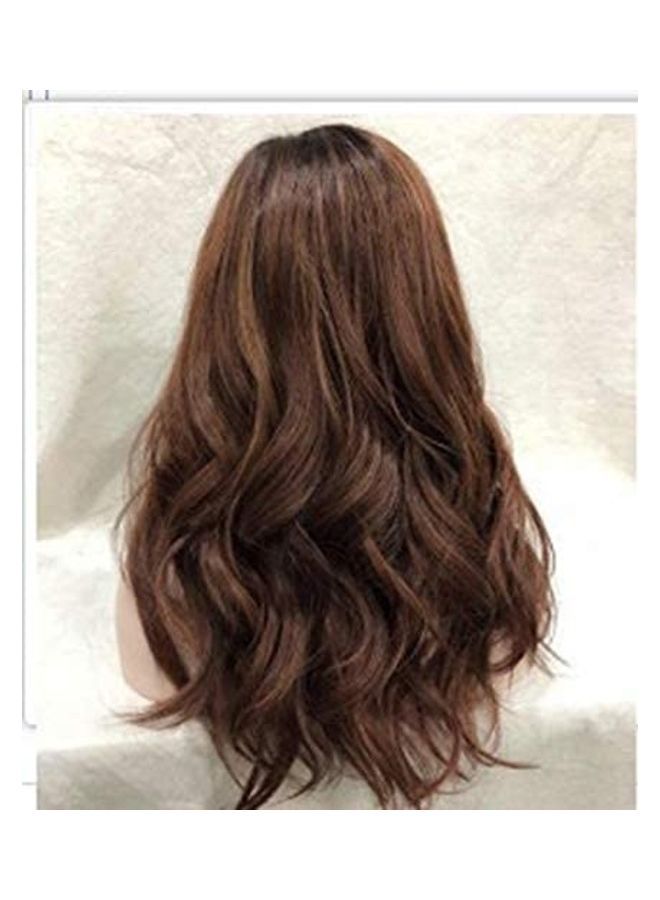 NIBEMINENT Wavy Curly Long Hair Wig With Cap Brown 28x16x4cm - Image 1