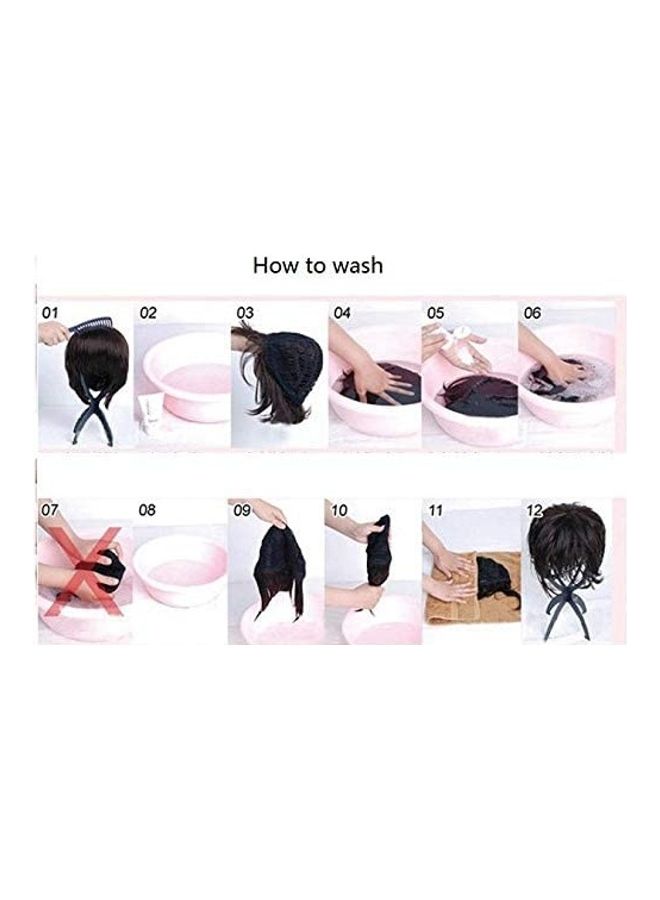 NIBEMINENT Wavy Curly Long Hair Wig With Cap Brown 28x16x4cm - Image 2