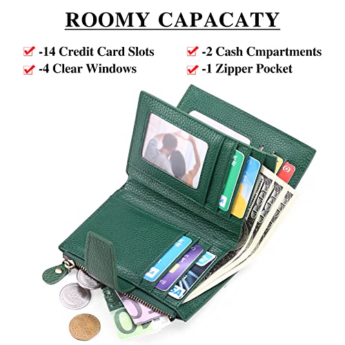 FALAN MULE Small Wallet for Women Leather Bifold Compact RFID Blocking Small Womens Wallet Purse - Image 3