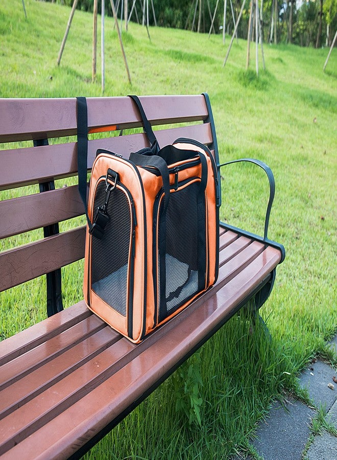 NextFri Soft Sided Carrier for Small Medium Cats Dogs,TSA Airline Approved Collapsible Travel Pet Carrier (Medium, Orange) - Image 5