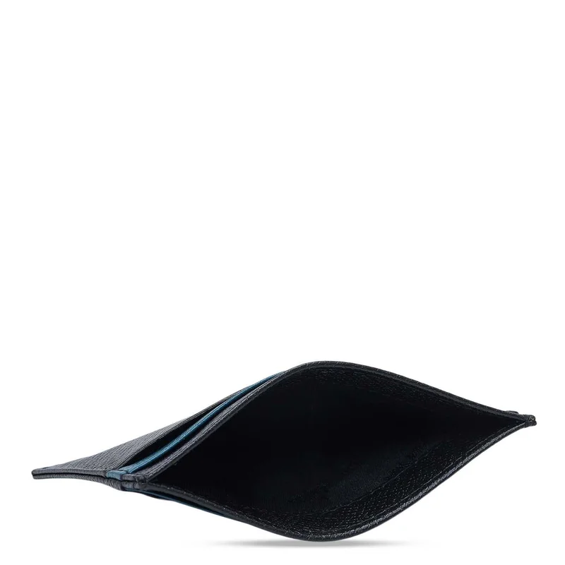 Da Milano 4 Slots Leather Card Case - Black