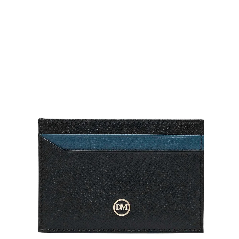 4 Slots Leather Card Case - Black