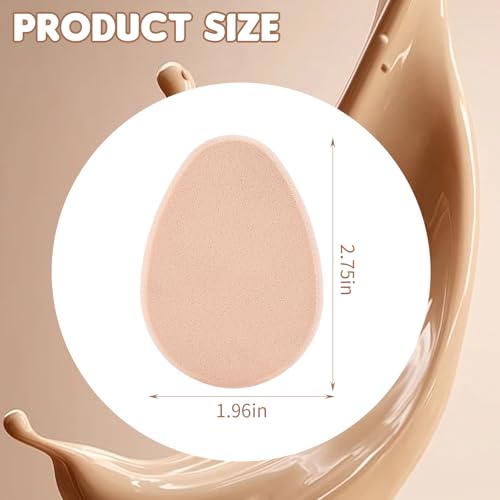 Clofiak 6 PCS Flat Makeup Sponges for Foundation, Beige Foundation Sponge, Beauty Blender Make Up Sponges, Cushion Foundation Puff for Natural and Easy Soft Long-lasting - Image 2