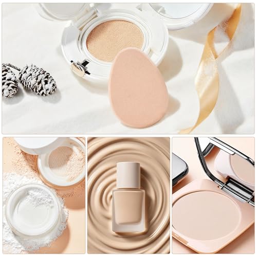Clofiak 6 PCS Flat Makeup Sponges for Foundation, Beige Foundation Sponge, Beauty Blender Make Up Sponges, Cushion Foundation Puff for Natural and Easy Soft Long-lasting - Image 3
