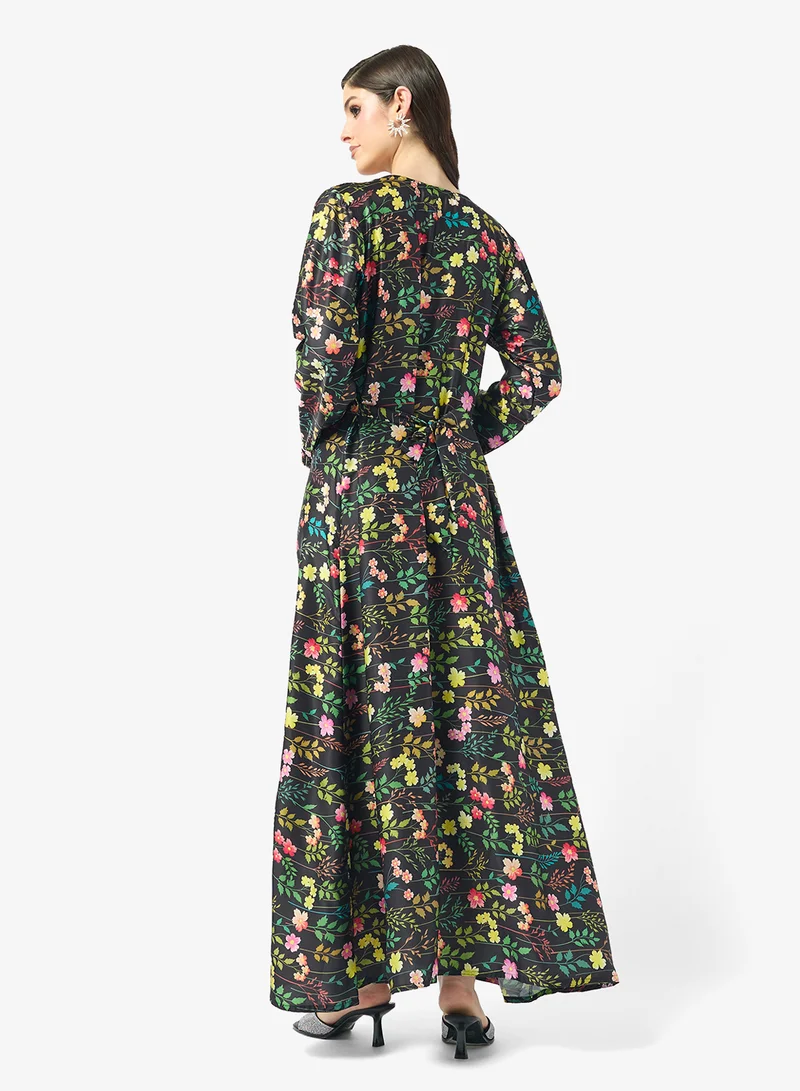 ARABIAN CLOSET Embellished Belted Jalabiya