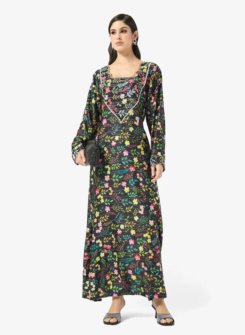 Arabian Closet  Embellished Belted Jalabiya for Women | Best Price UAE