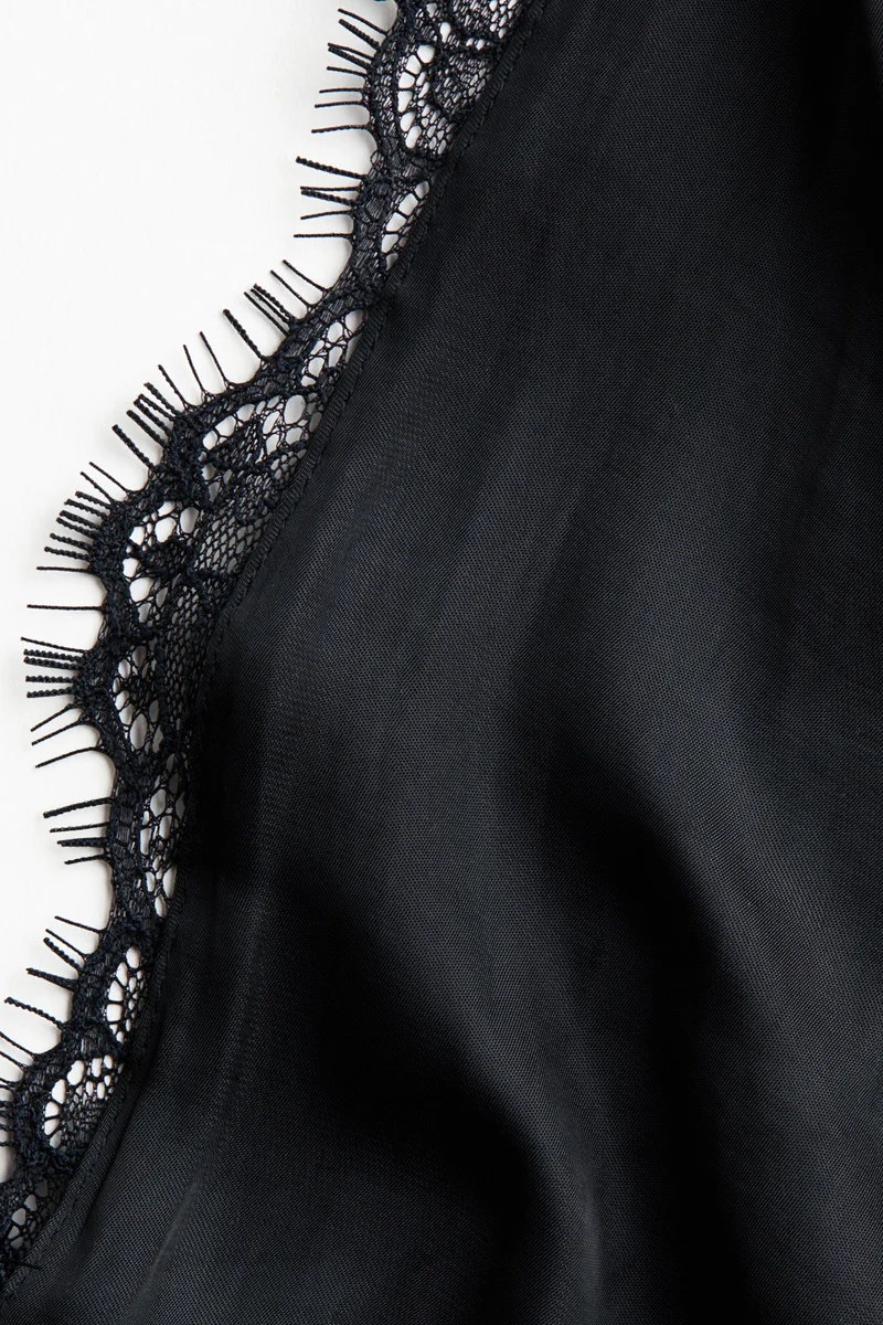 H&M  Lace-trimmed halterneck playsuit for Women | Best Price UAE
