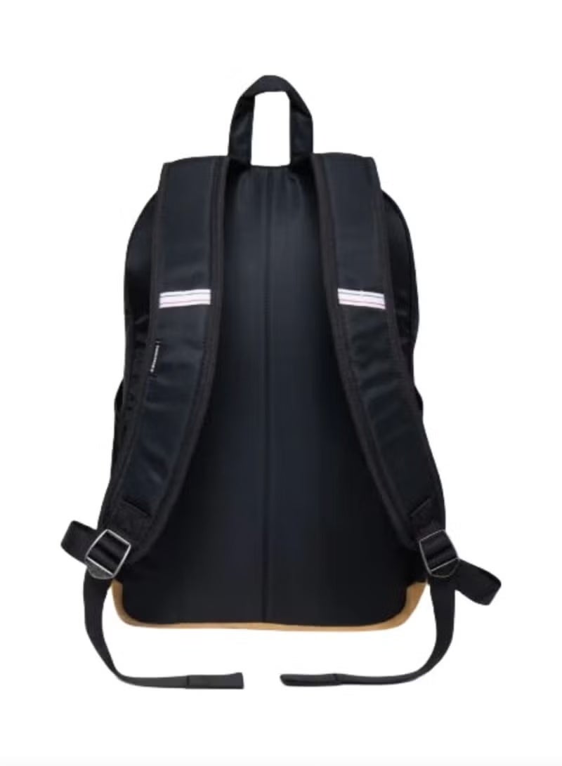 CONVERSE حقيبة ظهر كونفيرس سوداء مع قاع بني من جلد الغزال - Image 2