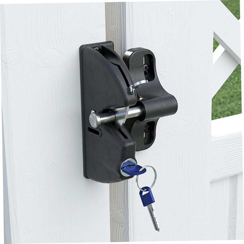 Double-sided key door lock (with screws) easy to install metal wood-plastic fence latch - Image 3
