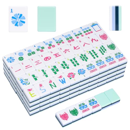 Jongyance American Mahjong Tile Set with160 Acrylic 4 Layer Engraved Mahjong Tiles Mahjong Tiles Bag and Accessories - Image 1