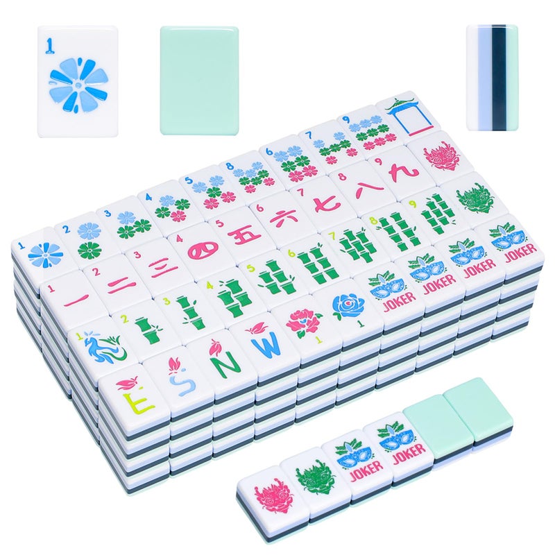 Jongyance American Mahjong Tile Set with160 Acrylic 4 Layer Engraved Mahjong Tiles Mahjong Tiles Bag and Accessories - Image 2