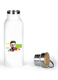 PRINTSHOP4ME Football Super Hero Messi Water Flask Bottle - Gift for Sports Fans and Athletes - Stainless Steel Bamboo Cap Flask Bottle 600ml - Ideal for Sports Enthusiasts  - Image 5