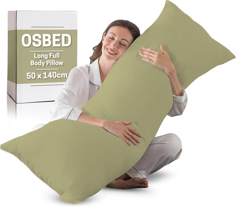 OSBED Soft & Comfy Long Body Pillow for Side Sleepers - Sage Green, 50 x 140cm - Image 1