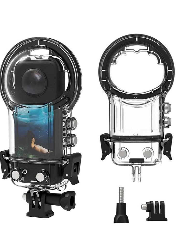 Captaintech Waterproof Housing Case for Insta360 X3 Action Case, Double Lock Dive Protective Housing Shell WIth Bracket Mount Accessories, 30M Underwater Diving Protection - Image 1