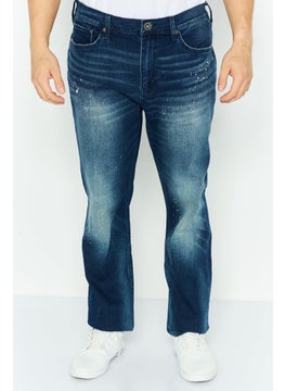 Men Slim Fit Washed  Stretchable  Straight Leg Jeans, Blue Combo