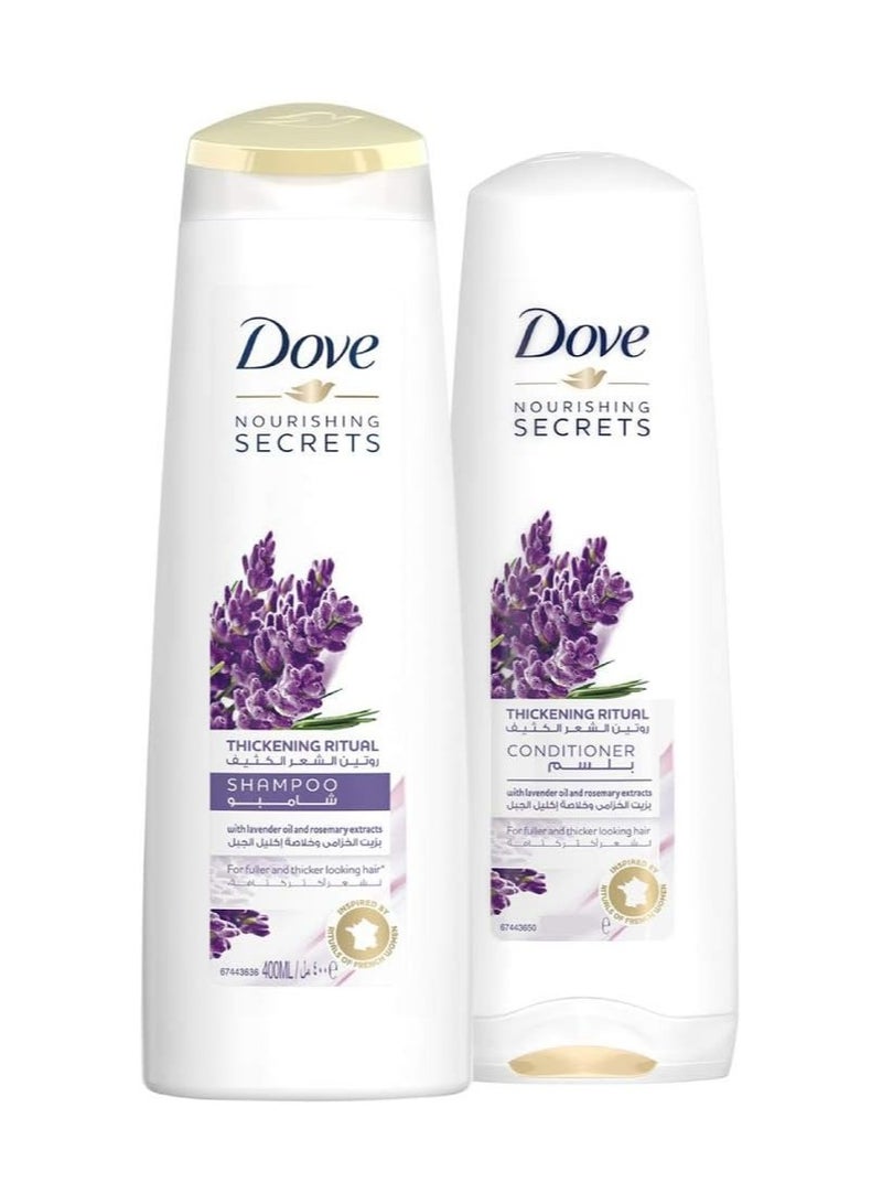 Dove Thickening Ritual Shampoo Lavender, 400ml + Dove Conditioner, 320ml