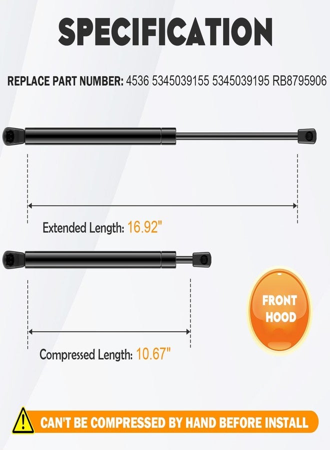 AEagle دعامات رفع غطاء المحرك لسيارات لكزس GS300 وGS400 موديلات 1998-2005 وGS430 موديلات 2001-2005، دعامات امتصاص الصدمات 4536 (عبوة من قطعتين) - Image 2