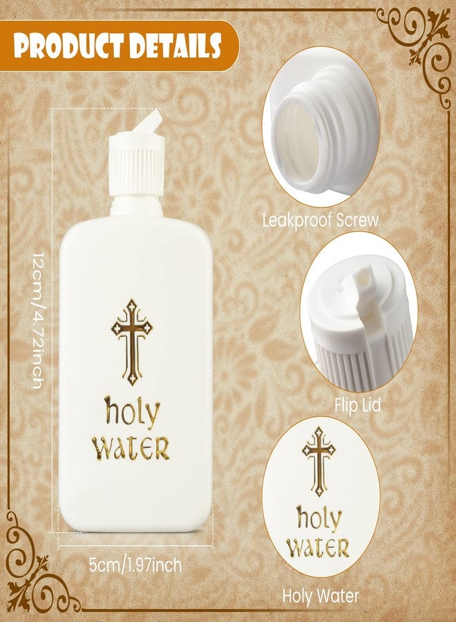 ISKYBOB 10 Pieces Refillable Holy Water Bottles 100ml/3.5oz Gold Cross Plastic Holy Water Container with Screw Lid Christian Easter Party Favor Church Supplies - Image 2