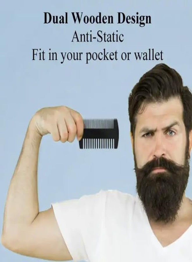 TOPMED ETS Portable Black Soft Bristle Hair Beard Brush and Comb Set - Image 5