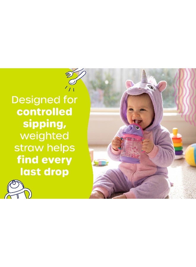 Playgro Stella Weighted Straw Sippy Cup 6 Months+ – No Spill Baby Cup with Flexible Weighted Straw, Easy Grip Handles, Toddler Training Cup for Everyday Use - Image 2