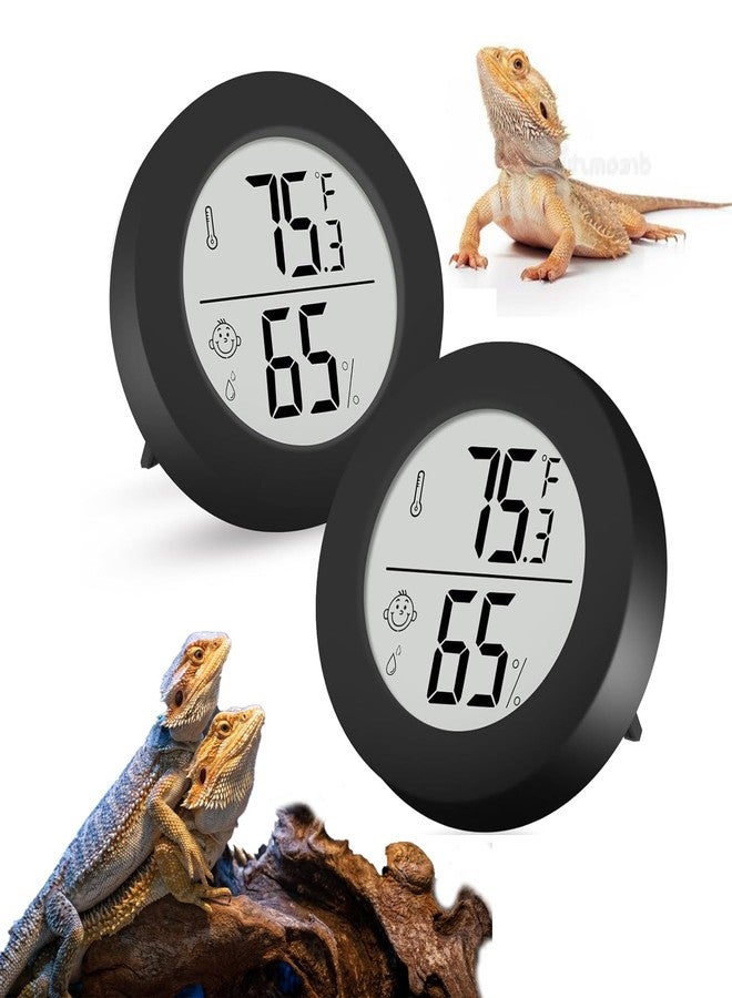 Thlevel Reptile Tank Accessories, 2 Pack Bearded Dragon Tank Thermometer Humidity Gauge for Leopard Gecko, Jumping Spider, Snake, Gecko, Ball Python, Lizard - Image 1