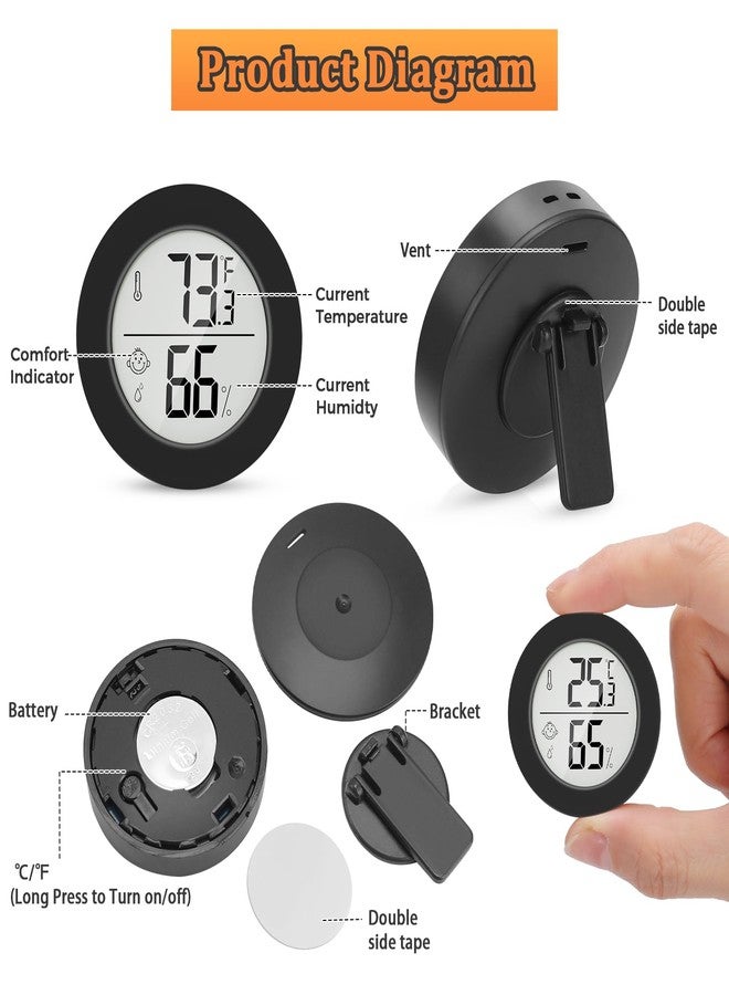 Thlevel Reptile Tank Accessories, 2 Pack Bearded Dragon Tank Thermometer Humidity Gauge for Leopard Gecko, Jumping Spider, Snake, Gecko, Ball Python, Lizard - Image 5