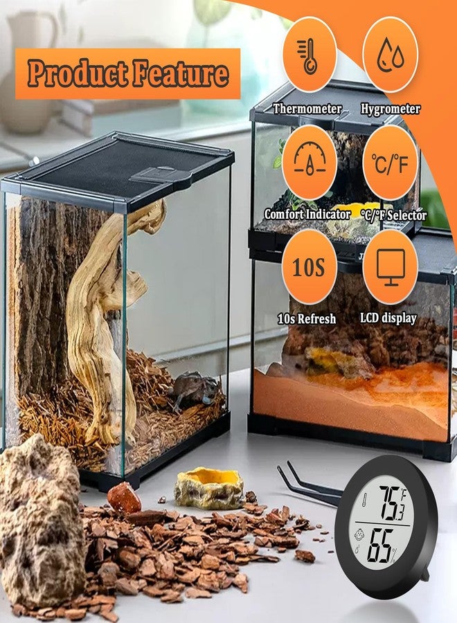 Thlevel Reptile Tank Accessories, 2 Pack Bearded Dragon Tank Thermometer Humidity Gauge for Leopard Gecko, Jumping Spider, Snake, Gecko, Ball Python, Lizard - Image 3