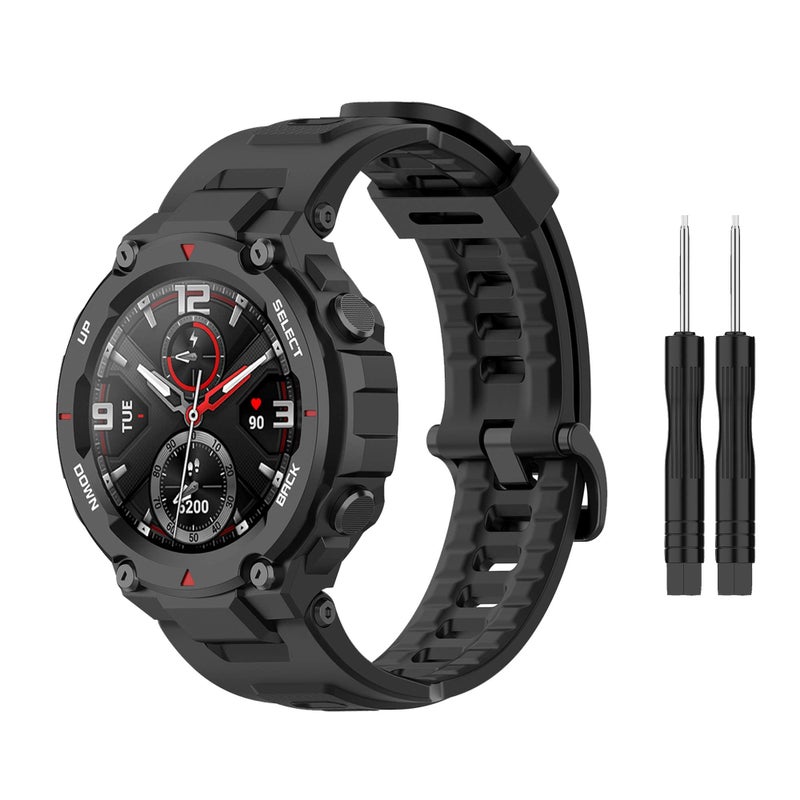 SKEIDO Silicone Sport Strap Compatible with Amazfit T-Rex/T-Rex Pro – Soft Replacement Band with Tool - Image 2