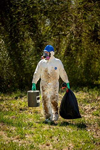DuPont Tyvek 400 TY127S Disposable Protective Coverall with Respirator-Fit Hood and Elastic Cuff, White, Medium (Pack of 6) - Image 2