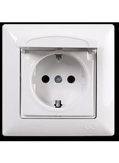 Günsan Elektrik Günsan Visage Covered Grounded Socket, White 