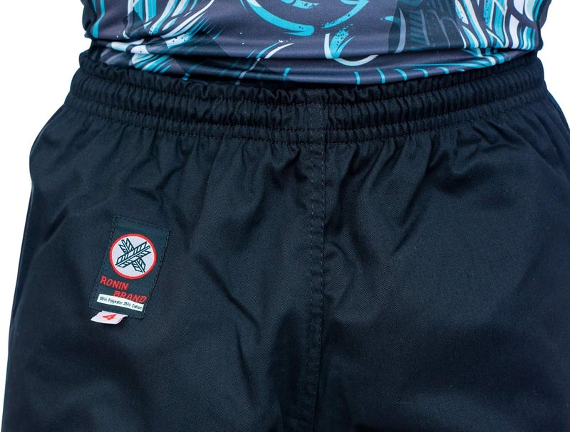 Ronin Karate Pants by – Poly-Cotton Middle Weight Martial Arts Pants with Elastic Waist (Black, 6) - Image 4