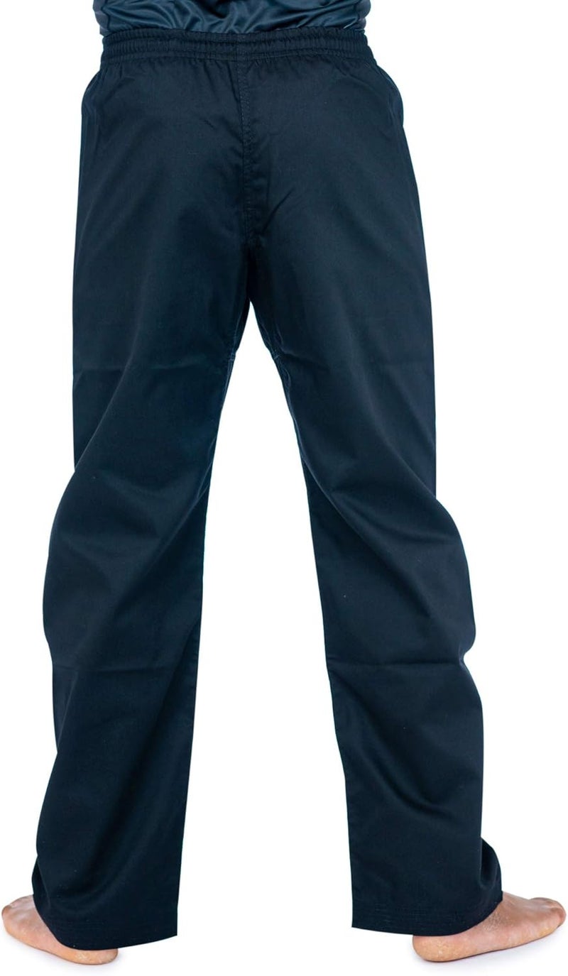 Ronin Karate Pants by – Poly-Cotton Middle Weight Martial Arts Pants with Elastic Waist (Black, 6) - Image 5