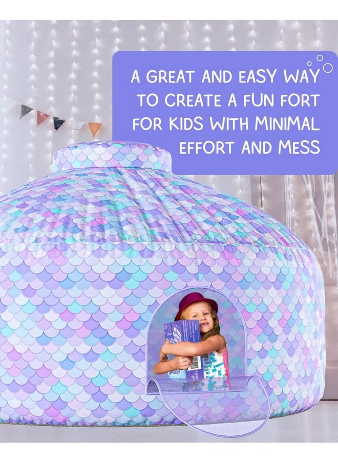 Skywin - Inflatable Tent For Kids (Mermaid) - Inflatable Air Tent Fort For Kids, Inflatable Fort Sets Up And Stores Away In Seconds, (Fan Not Included) (With Door)  - Image 2