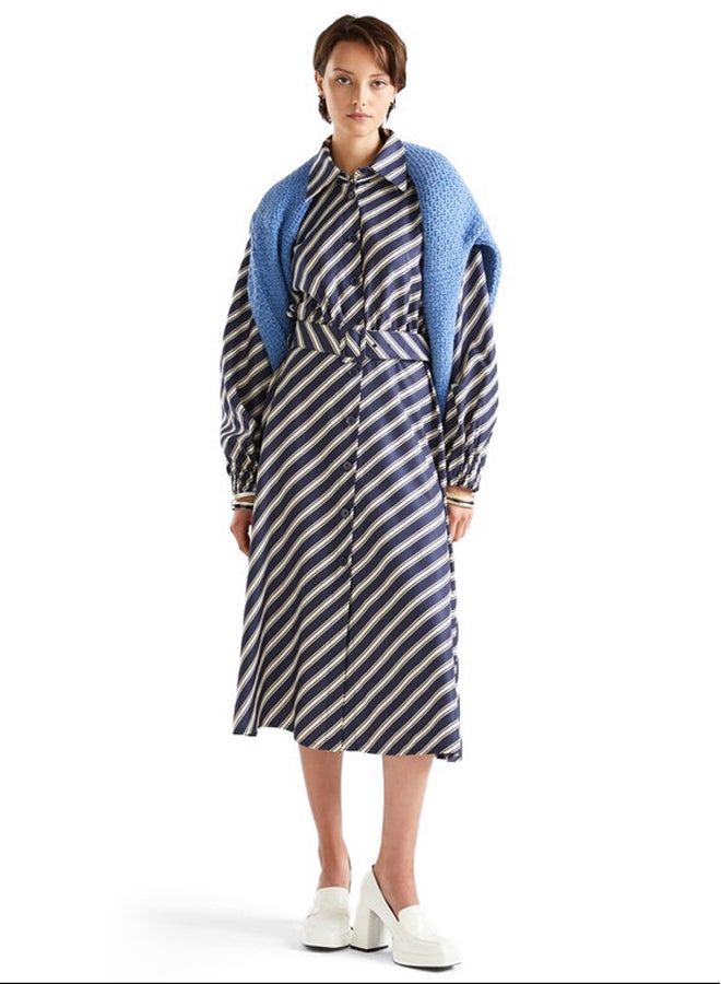 Benetton REGIMENTAL STRIPED MIDI DRESS  - Image 5