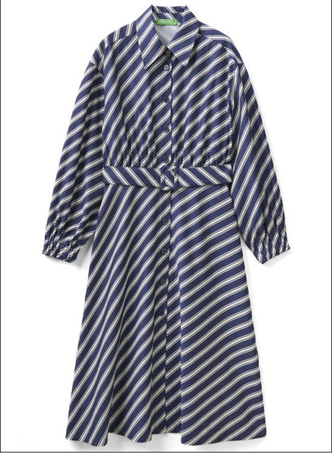Benetton REGIMENTAL STRIPED MIDI DRESS  - Image 4