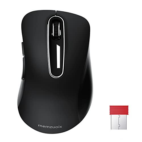 memzuoix 2.4G Wireless Mouse, 1400 DPI Mobile Optical Cordless Mouse with USB Receiver, Portable Computer Mice for Laptop, PC, Desktop, MacBook, 5 Buttons (Pink) - Image 1