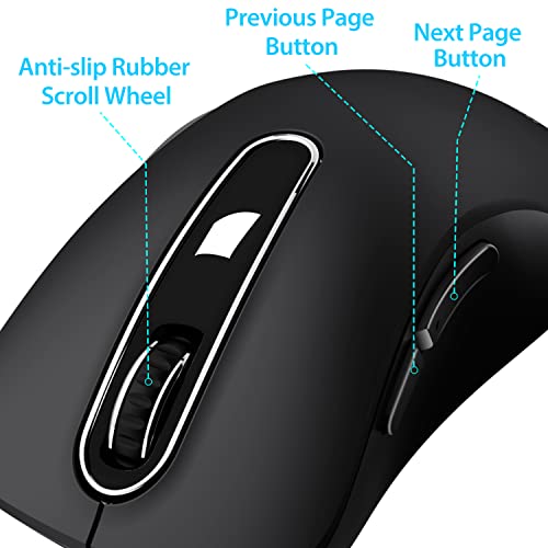 memzuoix 2.4G Wireless Mouse, 1400 DPI Mobile Optical Cordless Mouse with USB Receiver, Portable Computer Mice for Laptop, PC, Desktop, MacBook, 5 Buttons (Pink) - Image 3