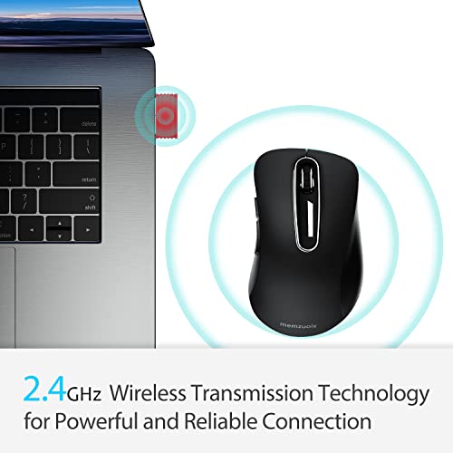 memzuoix 2.4G Wireless Mouse, 1400 DPI Mobile Optical Cordless Mouse with USB Receiver, Portable Computer Mice for Laptop, PC, Desktop, MacBook, 5 Buttons (Pink) - Image 2
