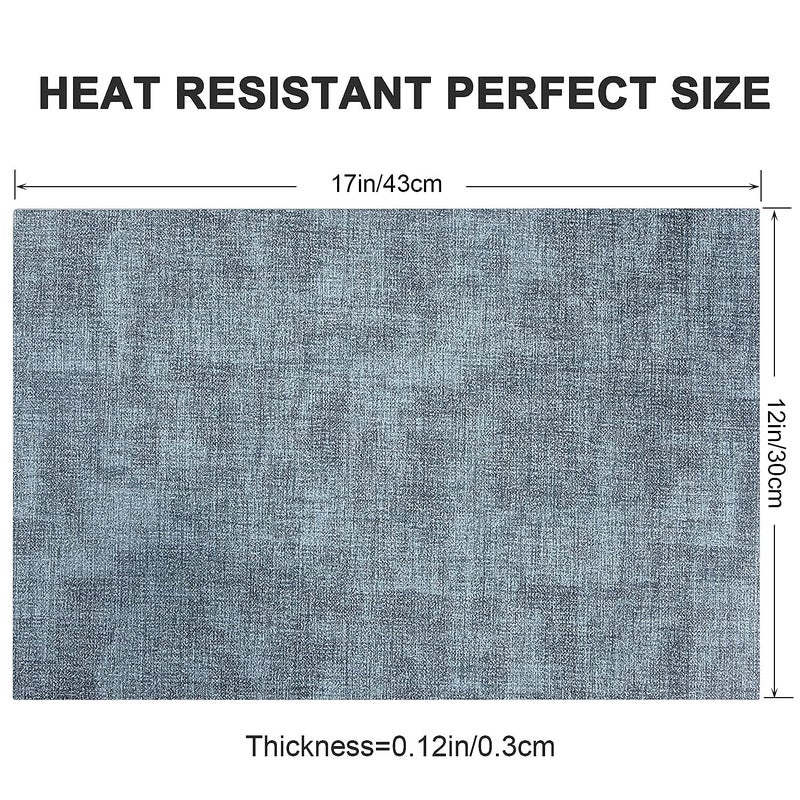 LANDVIEW Leather Heat Resistant Placemats Set of 6 Waterproof Wipeable Washable PU Table Mats,Easy to Clean Anti-Slip Place Mats (Blue, 6) - Image 5
