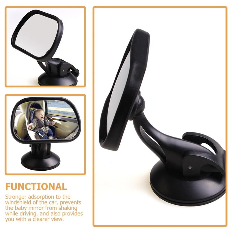 Shatterproof Wide Angle Rear View Mirror with Suction Cup for Car Backseat Observation - Image 5