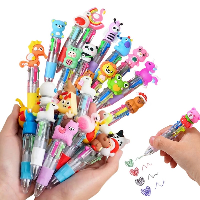 Arthink 30 Pack Cute Multicolor Pens | Kawaii 4-in-1 Colors Ballpoint Pens for School Office, Classroom Prizes - Perfect Party Favors,Fun Writing Gifts for Students, Colleagues, Artists - Image 1
