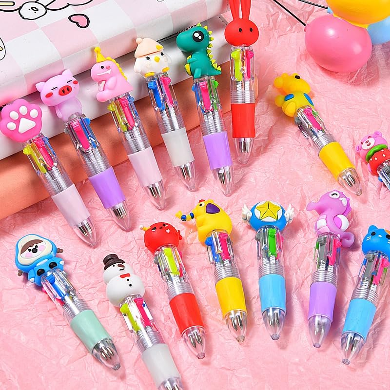 Arthink 30 Pack Cute Multicolor Pens | Kawaii 4-in-1 Colors Ballpoint Pens for School Office, Classroom Prizes - Perfect Party Favors,Fun Writing Gifts for Students, Colleagues, Artists - Image 3