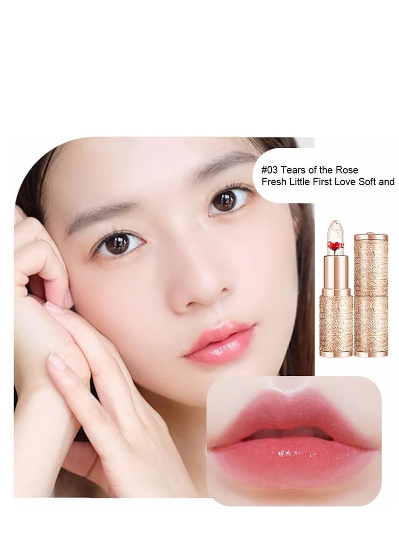 Joyelink - 3PCS Crystal Flower Jelly Lipstick, PH Clear Temperature Color Changing Lip Gloss, Color Changing Lipstick, Moisturizer Long Lasting Nutritious Balm Change Lip Gloss - Image 1