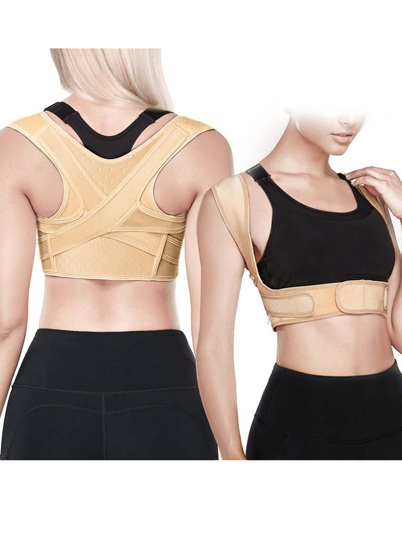 Adjustable Breathable Back Straightener for Men and Women, Posture Corrector with Clavicle Support, Neck and Shoulder Relaxation - Image 1